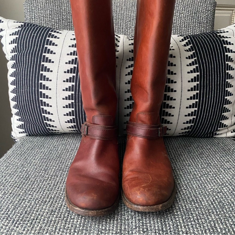 Frye Cognac Harness Tall Riding Boots - Picture 5 of 15